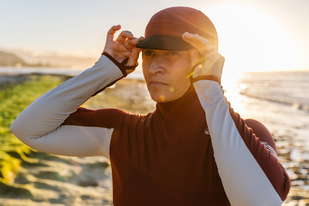 Maroon Carvico Hooded Surf Rashguard