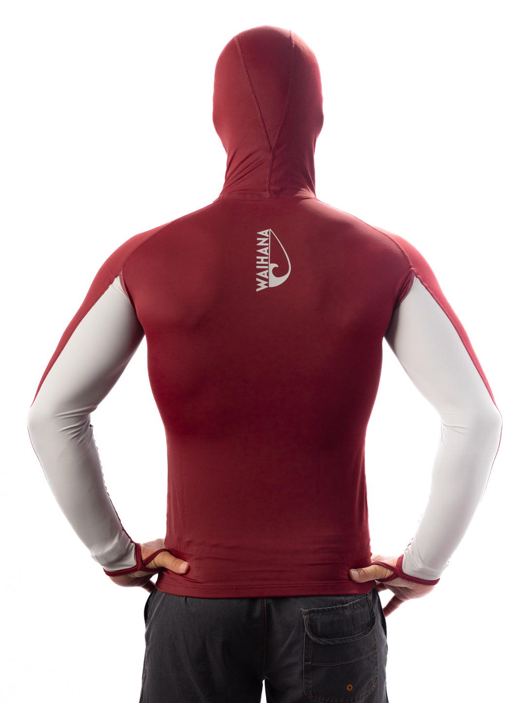 Maroon Carvico Hooded Surf Rashguard