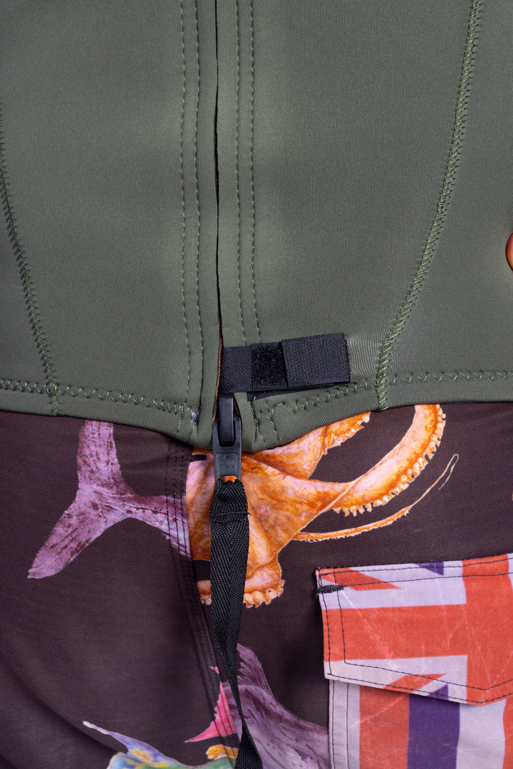 Men's Ranger Green Rear-zip Surf Top